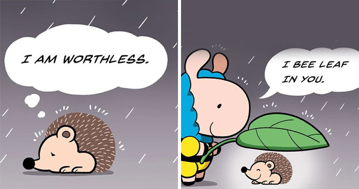 21 Wholesome Comics By Chris Yang About A Llama And A Hedgehog’s Friendship