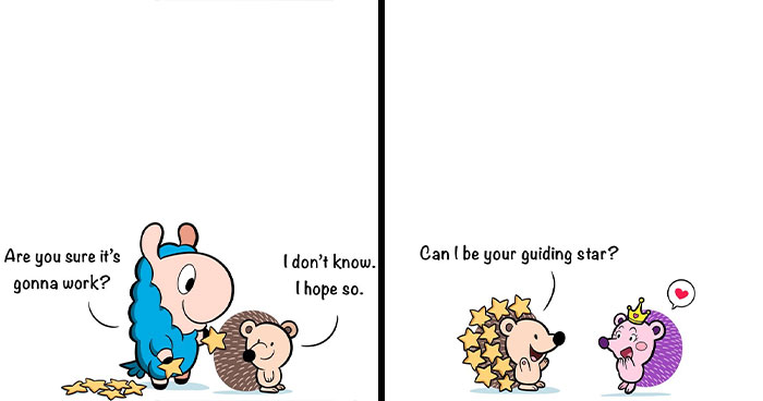21 Wholesome Comics By Chris Yang About A Llama And A Hedgehog’s Friendship