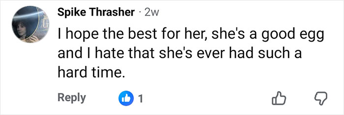 Comment by Spike Thrasher expressing sympathy for Nickelodeon star and mentioning her hard time causing her to cry in photo with Britney Spears.