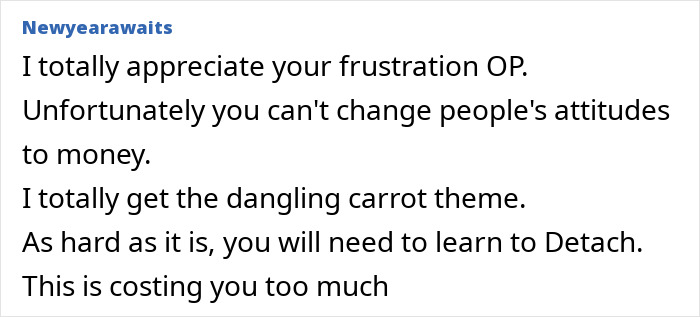 Screenshot of a forum post expressing frustration about money attitudes and the impact of secret funds on relationships. Screenshot of a forum post expressing frustration about money attitudes and the impact of secret funds on relationships.