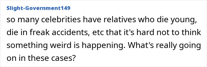 User comment discussing the mystery surrounding celebrity deaths and unusual circumstances involving Tommy Lee Jones’ daughter Victoria. User comment discussing the mystery surrounding celebrity deaths and unusual circumstances involving Tommy Lee Jones’ daughter Victoria.