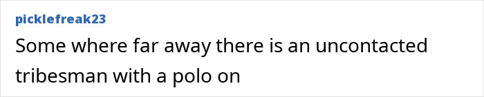 Screenshot of an online post describing an uncontacted Amazonian tribesman wearing a polo shirt in a distant location.