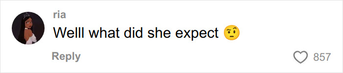 Comment from user ria reacting with a skeptical emoji to Victoria Beckham&rsquo;s inappropriate dance at Brooklyn and Nicola&rsquo;s wedding.