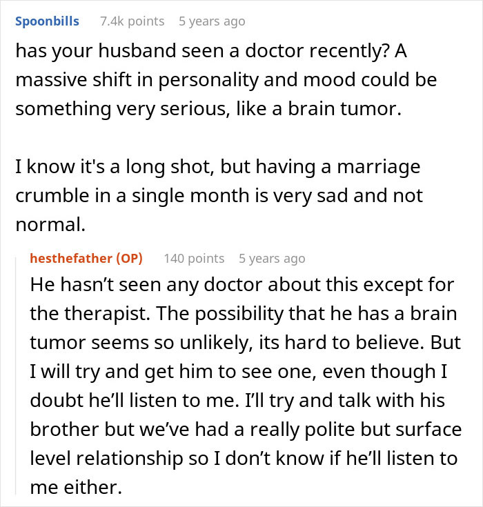 Reddit discussion about a man demanding a paternity test for his 3-year-old son and his wife suggesting therapy instead.