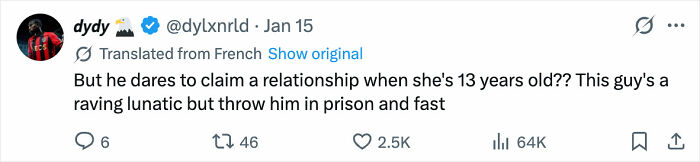 Screenshot of a Twitter post discussing accusations against an Olympic gold medalist related to a crime involving his former coach’s daughter.