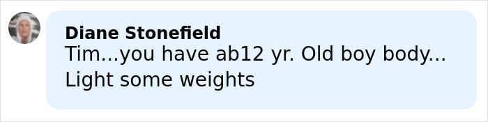 Comment on social media platform by Diane Stonefield mentioning Timmy and advising to lift weights, sparking buzz around Timoth&eacute;e Chalamet and Kylie Jenner.