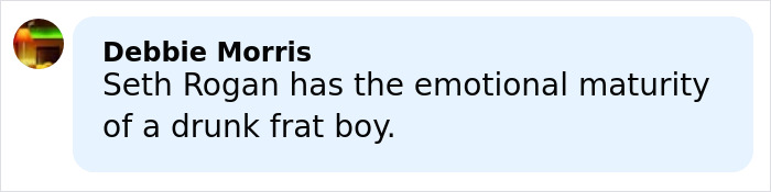 Comment criticizing Seth Rogen's behavior, related to Pamela Anderson wanting an apology after a yucky Golden Globes experience.