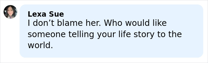 Comment from Lexa Sue on a social media post discussing Pamela Anderson wanting an apology from Seth Rogen after a Golden Globes incident.