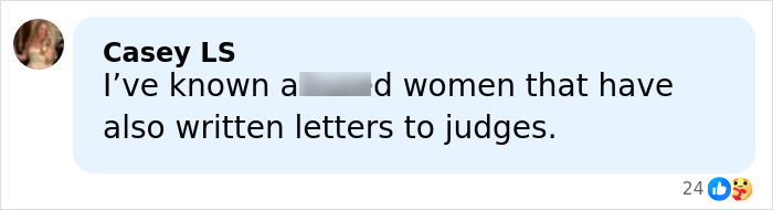Comment by Casey LS about women writing letters to judges, related to Melissa Gilbert&rsquo;s lengthy letter about Timothy Busfield.