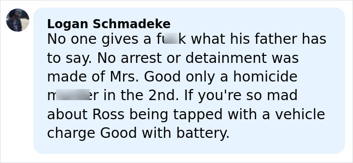 Comment discussing the father of ICE agent who slew Renee Nicole Good amid immigrant wife bombshell controversy.