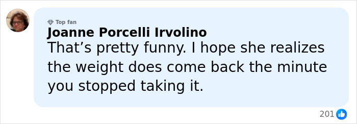 Commenter Joanne Porcelli Irvolino responding humorously amid Amy Schumer troll and bikini photo backlash discussion. Commenter Joanne Porcelli Irvolino responding humorously amid Amy Schumer troll and bikini photo backlash discussion.