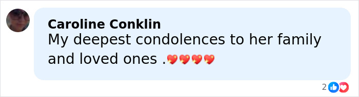 Comment by Caroline Conklin expressing condolences to Renee Good’s wife and family over fatal ICE incident. Comment by Caroline Conklin expressing condolences to Renee Good’s wife and family over fatal ICE incident.