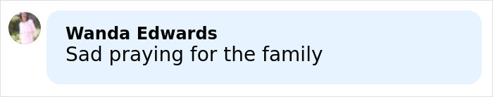 Comment by Wanda Edwards expressing sadness and prayers for the family of the five-year-old in Alligator Alley case.