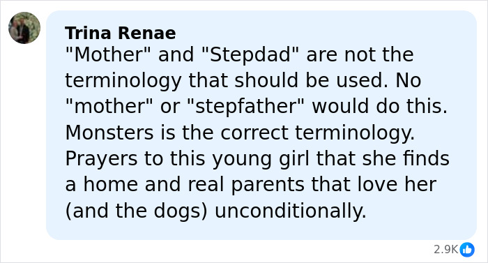 Comment expressing outrage over a girl abandoned in a mobile home, hoping she finds love and a real home.