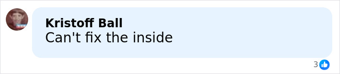 Screenshot of a social media comment saying Can't fix the inside amid Amy Schumer troll backlash. Screenshot of a social media comment saying Can't fix the inside amid Amy Schumer troll backlash.