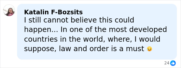 Screenshot of a social media comment reacting to claims from a waitress who escaped a Swiss bar fire.