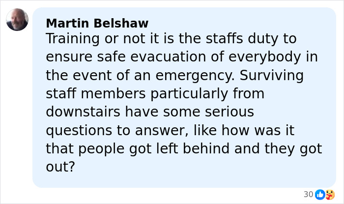 Comment on staff duty and safe evacuation during Swiss bar fire from a waitress who escaped, sharing chilling claims.
