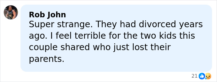 Screenshot of a Facebook comment by Rob John expressing sorrow over the Ohio dentist and wife homicide case. Screenshot of a Facebook comment by Rob John expressing sorrow over the Ohio dentist and wife homicide case.