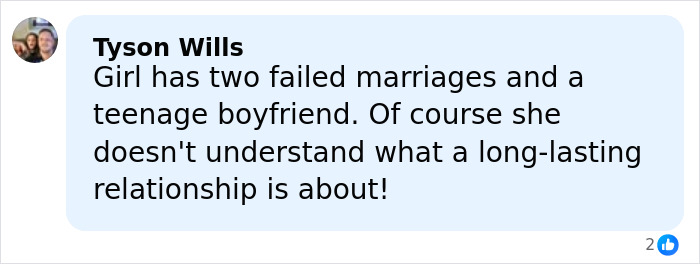 Facebook comment by Tyson Wills criticizing Kristen Bell and Dax Shepard marriage amid Cher debate