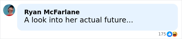 Screenshot of a social media comment reading a look into her actual future related to Sydney Sweeney plays an adult star topic