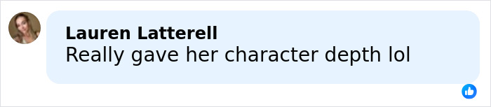 Screenshot of a Facebook comment by Lauren Latterell saying she really gave Sydney Sweeney's adult star character depth.