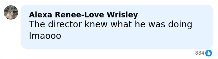 Comment by Alexa Renee-Love Wrisley on social media responding humorously about a director's actions.