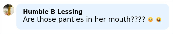 Comment box with user Humble B Lessing asking if there are panties in someone's mouth, relating to Sydney Sweeney plays an adult star discussion.