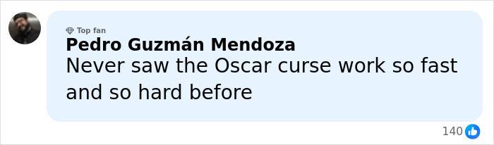 Comment by Pedro Guzm&aacute;n Mendoza on social media discussing Will Smith accused of harassing and grooming in lawsuit.