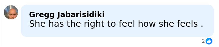 Comment on social media stating she has the right to feel how she feels, related to Pamela Anderson apology from Seth Rogen.