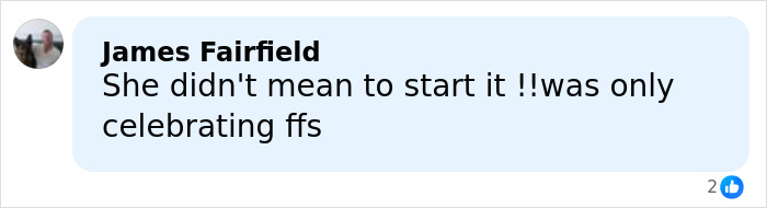 Comment from user James Fairfield expressing opinion on waitress allegedly starting Swiss ski resort fire that claimed 40 lives.