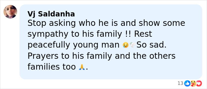 Comment expressing sympathy for famous singer who lost life in plane crash after chilling final post.