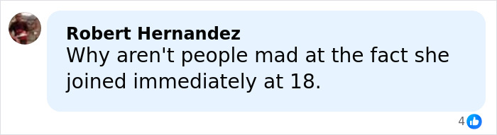 Social media comment questioning why people aren’t upset about teen influencer joining app at age 18. Social media comment questioning why people aren’t upset about teen influencer joining app at age 18.