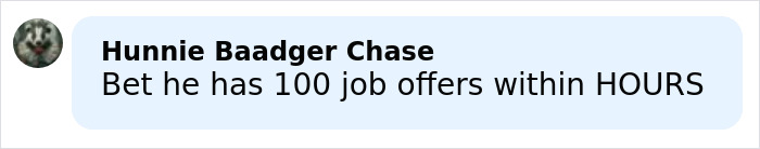 Screenshot of a social media comment reacting to the SF bartender fired for viral response to drunken customer.