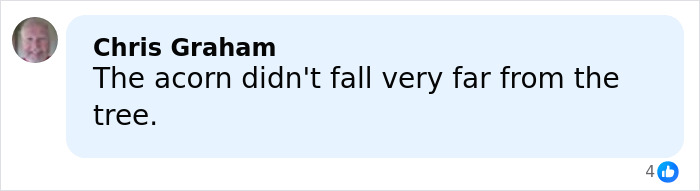 Comment by Chris Graham saying the acorn didn’t fall far from the tree, related to Melania Trump Mar-a-Lago rules controversy. Comment by Chris Graham saying the acorn didn’t fall far from the tree, related to Melania Trump Mar-a-Lago rules controversy.