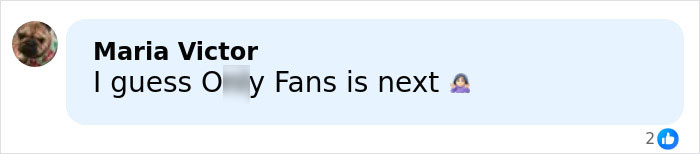 Social media comment bubble reading I guess OnlyFans is next, referencing Sydney Sweeney, small profile avatar and like icon
