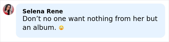 Social comment about Rihanna distorted lingerie photos saying no one wants anything from her but an album, uneasy emoji Social comment about Rihanna distorted lingerie photos saying no one wants anything from her but an album, uneasy emoji