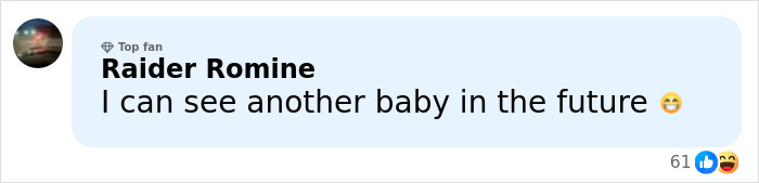Social media comment bubble I can see another baby in the future with reactions, Rihanna distorted lingerie photos Social media comment bubble I can see another baby in the future with reactions, Rihanna distorted lingerie photos