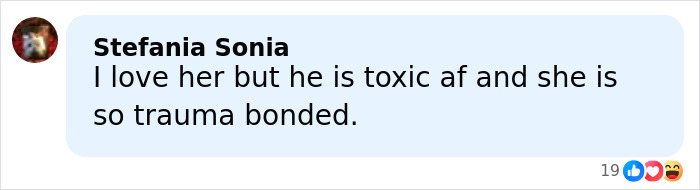 Comment on social media discussing trauma bonding in relation to Jennifer Garner&rsquo;s divorce with Ben Affleck.