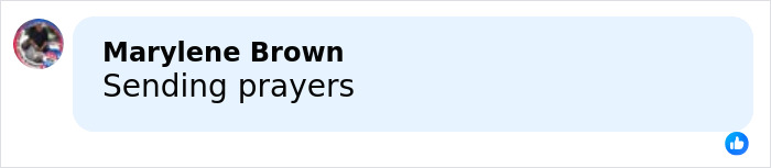 Social media comment bubble: Marylene Brown says Sending prayers, related to Email Rob Reiner's wife Michele