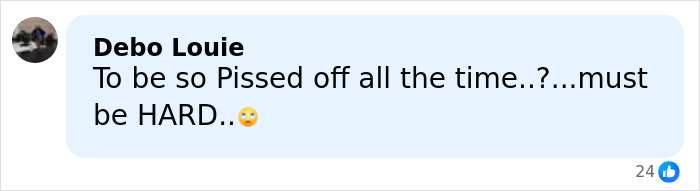Comment by user Debo Louie expressing frustration, related to male version of Karen viral meltdown incident. Comment by user Debo Louie expressing frustration, related to male version of Karen viral meltdown incident.
