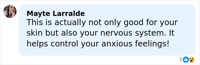 Comment by Mayte Larralde discussing benefits of Botox for skin and nervous system, helping control anxious feelings.