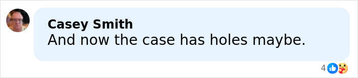 Screenshot of a social media comment discussing holes in Timothy Busfield&rsquo;s case amid audio denying the claims.