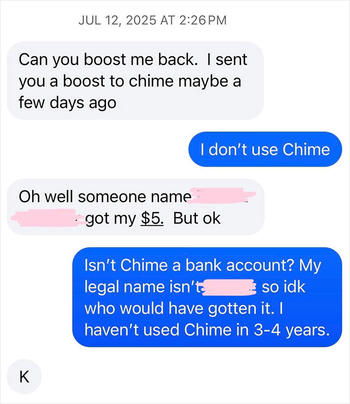 Text message conversation showing a woman helping new friend with kids, later learning she was being used.