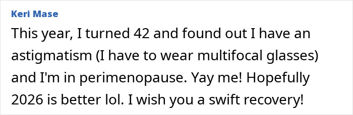 Text post by Keri Mase sharing health updates and wishing for a swift recovery in 2026 after hospital time alone Text post by Keri Mase sharing health updates and wishing for a swift recovery in 2026 after hospital time alone