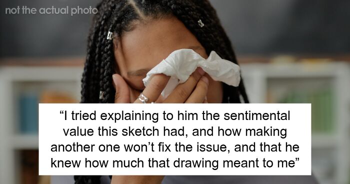 Dad Doodles All Over His Teen’s First Drawing, Says It’s No Big Deal But She’s Crushed