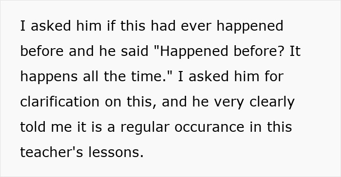 Text about a teacher pushing group shaming in class, with a mom horrified after her son admits participating. Text about a teacher pushing group shaming in class, with a mom horrified after her son admits participating.