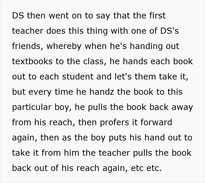 Text describing an unhinged teacher’s group shaming tactics in class, shocking a mom after her son’s confession. Text describing an unhinged teacher’s group shaming tactics in class, shocking a mom after her son’s confession.