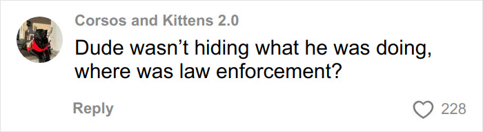 Comment on social media post showing concern over lack of law enforcement during chilling skull discovery in man&rsquo;s car incident.
