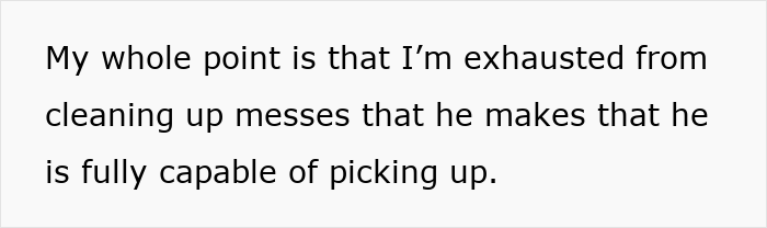 ALT text: Man insists his wife doesn’t do anything at home as she explains being exhausted from cleaning his messes ALT text: Man insists his wife doesn’t do anything at home as she explains being exhausted from cleaning his messes