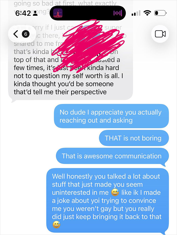 Text message conversation showing a strange guy relationship bar with awkward communication and mixed signals. Text message conversation showing a strange guy relationship bar with awkward communication and mixed signals.